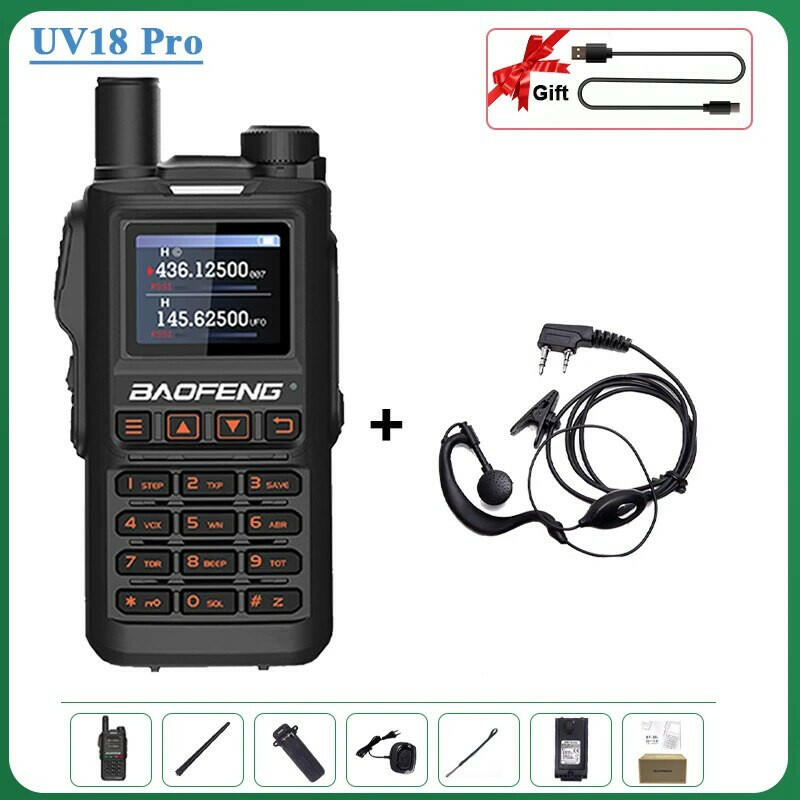 Baofeng UV18 Pro Orange Walkie Talkie 999 Channels 4 Bands UV18i UVi Two Way Radio UV18H L UV-G28 Handheld Transceiver Powerful-WAYBIKER