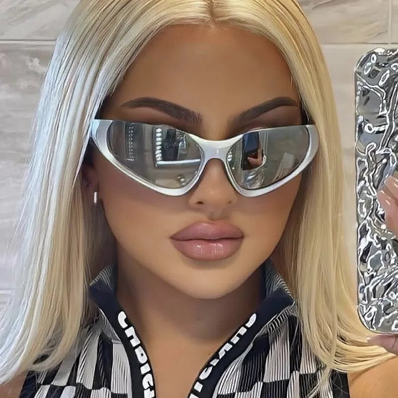 Cycling Steampunk Y2K Sunglasses Women Men Brand Design Sports Punk Sun Glasses Summer Unisex Mirror Shades UV400-WAYBIKER