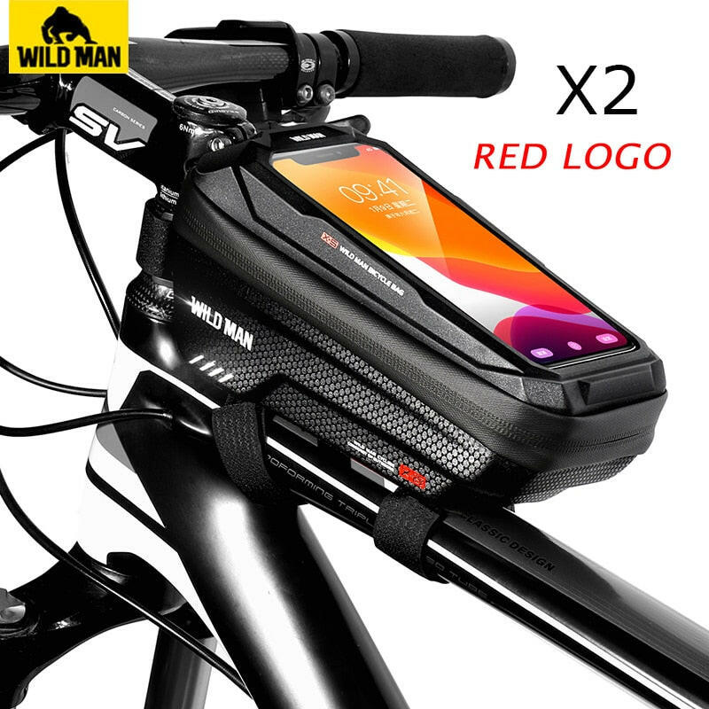 WILD MAN Bike Bag Front Rainproof Cycling Bag  Touch Screen Bicycle Phone Bag 6.5 Inch Mobile Phone Case Mtb Accessories-WAYBIKER