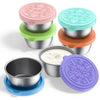 1pc Salad Dressing Container With 1.35oz/40ml Reusable Stainless Steel Cup And Leakproof Silicone Lids For Lunch Box And Picnic-WAYBIKER