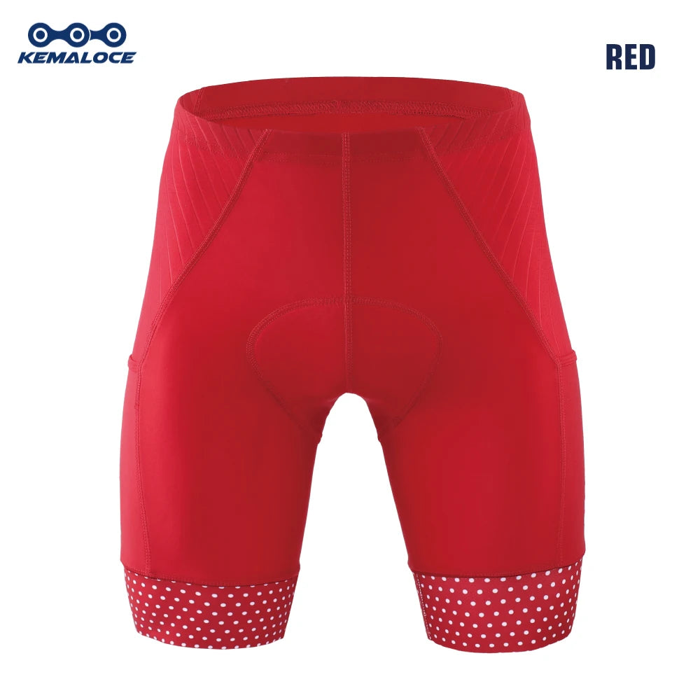 KEMALOCE Cycling Shorts Men Blank Black&Grey&Red Gel Pad Summer Bike Shorts Road Racing Compression Reflective Bicycle Knicker