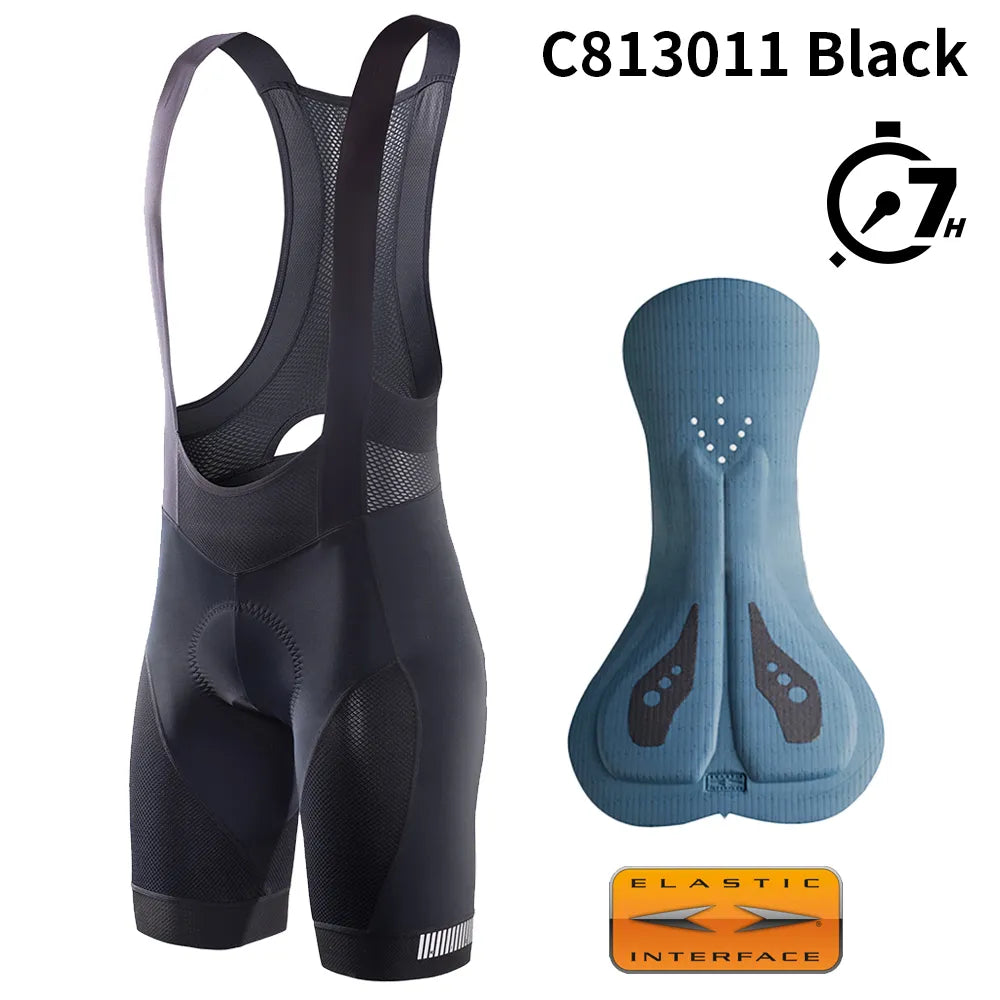 RION Cycling Shorts Men MTB Road Bike Bib Shorts Elastic Interface Cushion Long Distance Padded Tights Motorcycle Bibs-WAYBIKER