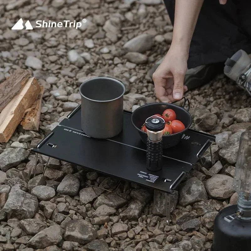 ShineTrip Ultralight Camping Mini Table Folding Aluminium Alloy Cook Stove Table Portable Travel Outdoor BBQ Picnic Desk-WAYBIKER
