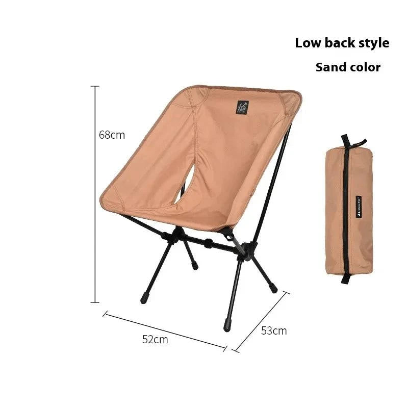 ShineTrip Camping Moon Chair Lightweight Folding Chair Outdoor Reliable Backing Beach Chair Fishing Chair Chair Sketching Chair-WAYBIKER