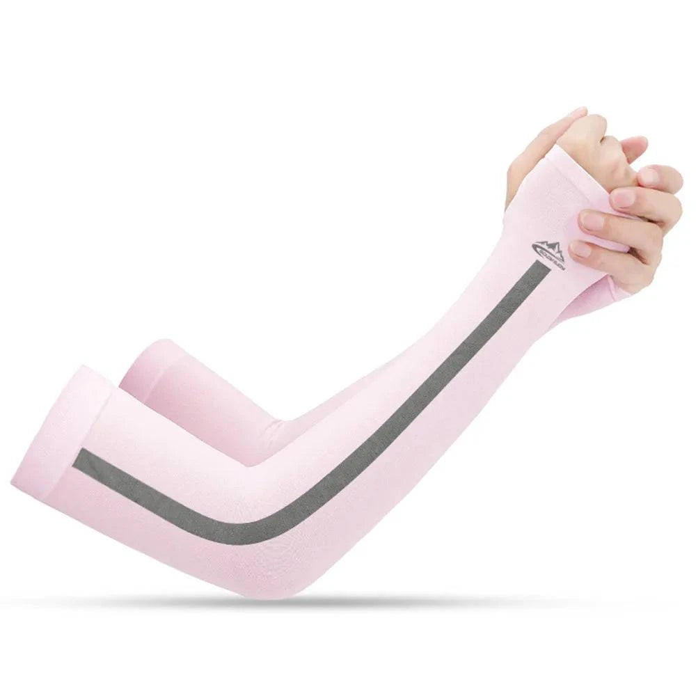 Outdoor Arm Sleeves UV Sun Protective Gloved Cooling Sleeves for Hiking Cycling Climbing Fishing Driving Sports Traveling-WAYBIKER