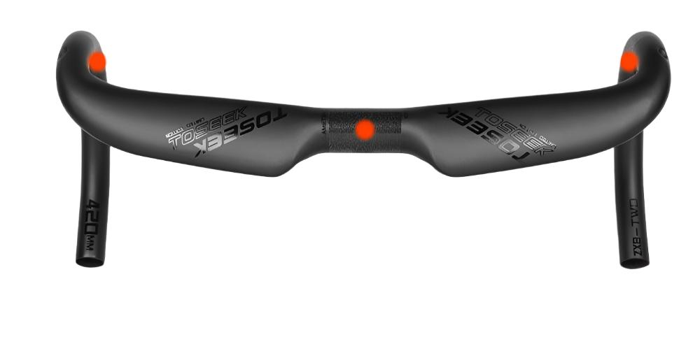 TOSEEK New Full Carbon Fibre Road Bicycle Handle Bar Internal Routing Road Bike UD Matt Handlebar 400/420/440mm Diameter 31.8mm-WAYBIKER