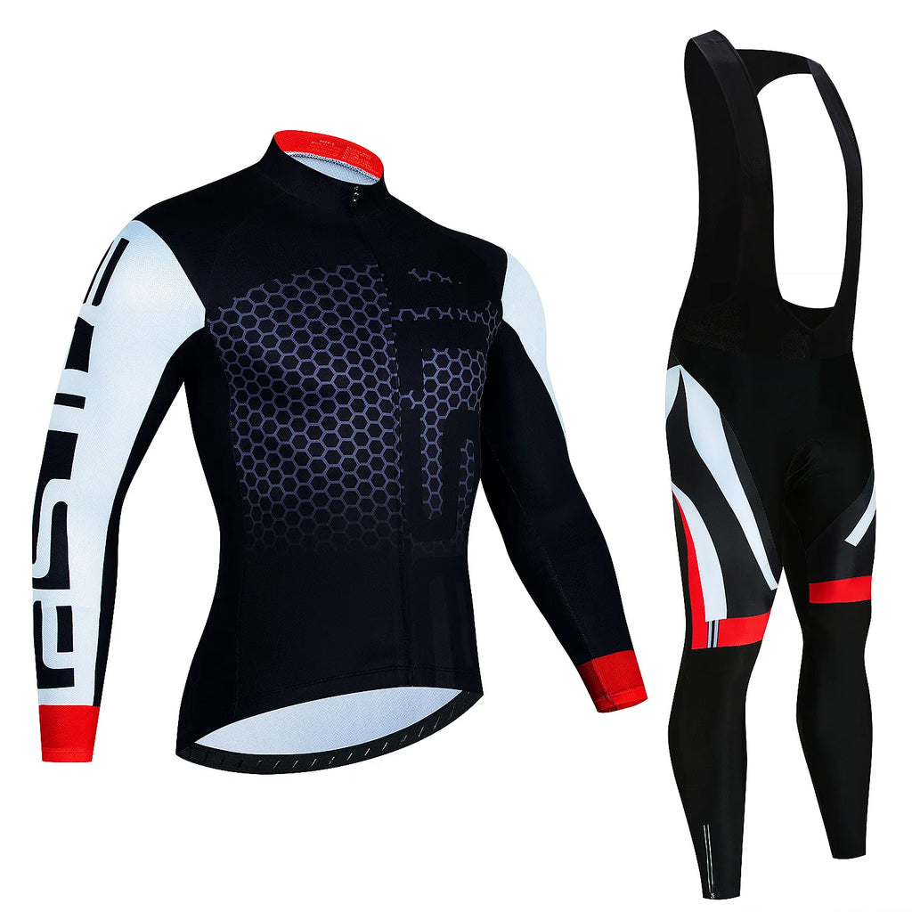 2024 Long Sleeve Cycling Jersey Set New Quick Step Mtb Bicycle Clothing Bicycle Maillot Ropa Ciclismo Mans Bike Clothes Cycling-WAYBIKER