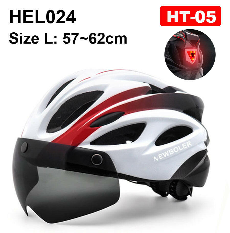 NEWBOLER Cycling Helmet Man Women LED Light Helmet Road Mountain Bike Helmet Lens For Riding Bicycle Sports Skateboard Scooter