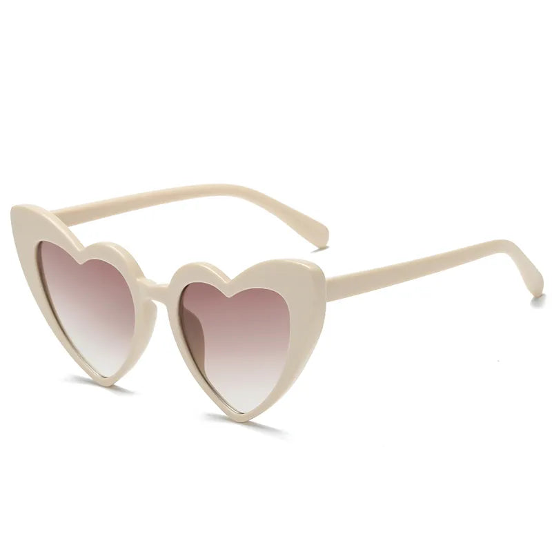 Cycling Pink Heart Shaped Sunglasses Women Cat Eye Female Sun Glasses Luxury Brand Retro Love Eyewear Men Oversized Shade UV400-WAYBIKER