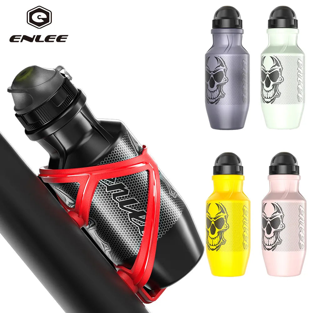 ENLEE 550ml Bicycle Water Bottle Food Grade Sports Fitness Running Riding Camping Hiking Kettle Leak-proof Bike Bottle Cage-WAYBIKER