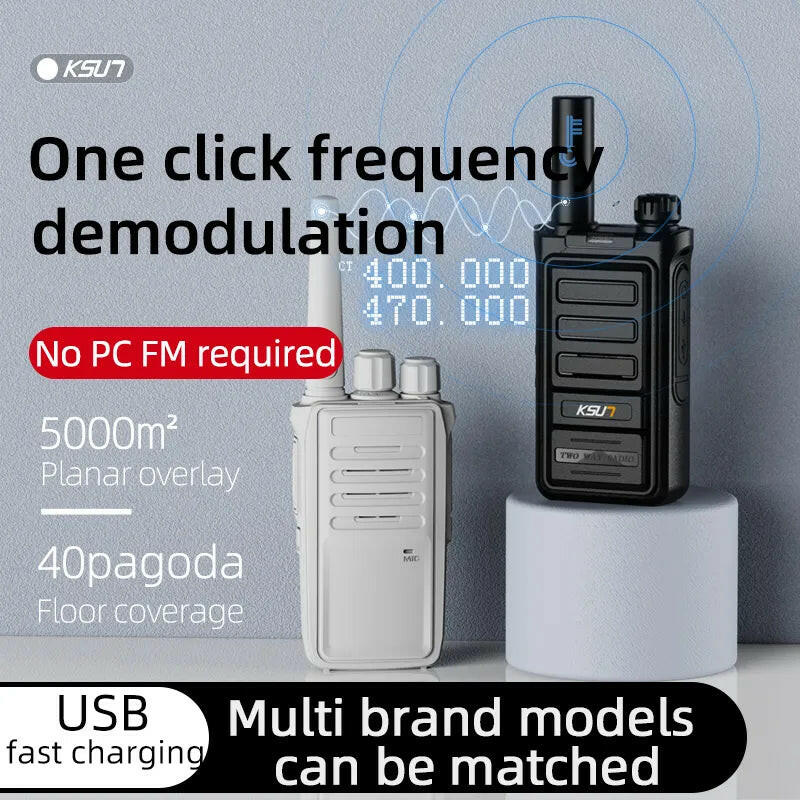 Walkie Talkie 2 Pcs Included Frequency Scan Radio Transceiver Wireless Communication Device Two Way Radio KSUT TankTalkie Walkie-WAYBIKER