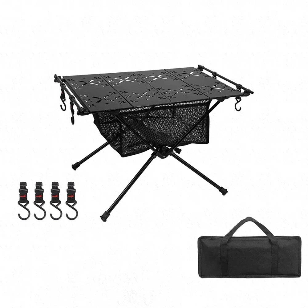 Portable Aluminum Alloy Folding Table Multifunction Ultralight Barbecue Camping Table Hiking Roll-Up Desk with Storage Bag-WAYBIKER