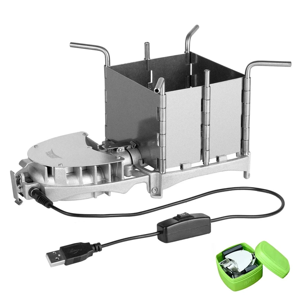 BRS-116 Portable Palm-sized Camping Outdoor Wood-burning Stove Charcoal Burner BBQ Furnace Electronic Blower Stove-WAYBIKER