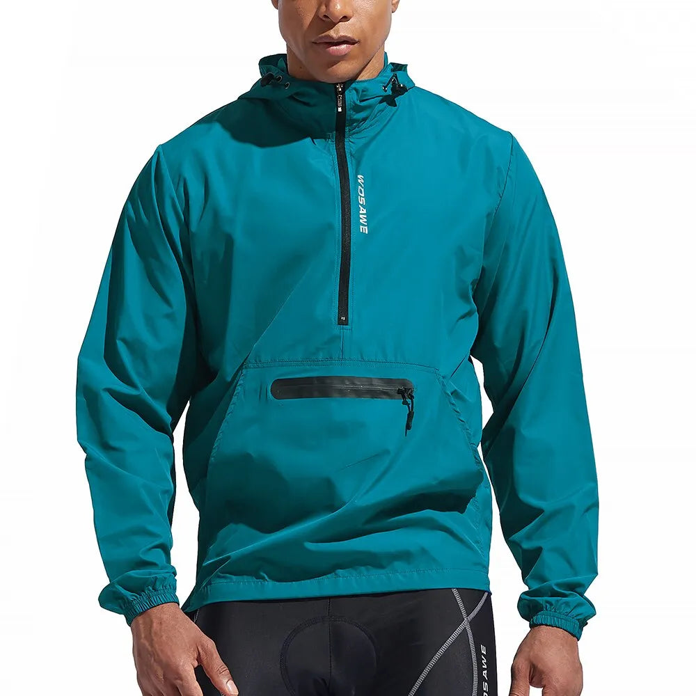 WOSAWE Men's Cycling Hoodies Jacket Waterproof Cortavientos Ciclismo Hombre MTB Bike Hooded Jackets Bicycle Windbreaker-WAYBIKER