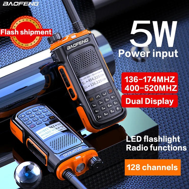 BAOFENG UV-U10 Powerful Handheld Transceiver with UHF VHF Dual Band Long Range Walkie Talkie Ham UV-5R Two Way Radio-WAYBIKER