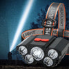 5 LED Headlamp Rechargeable with Built in 18650 Battery Strong Light Headlight Camping Adventure Fishing Head Light Flashlight-WAYBIKER