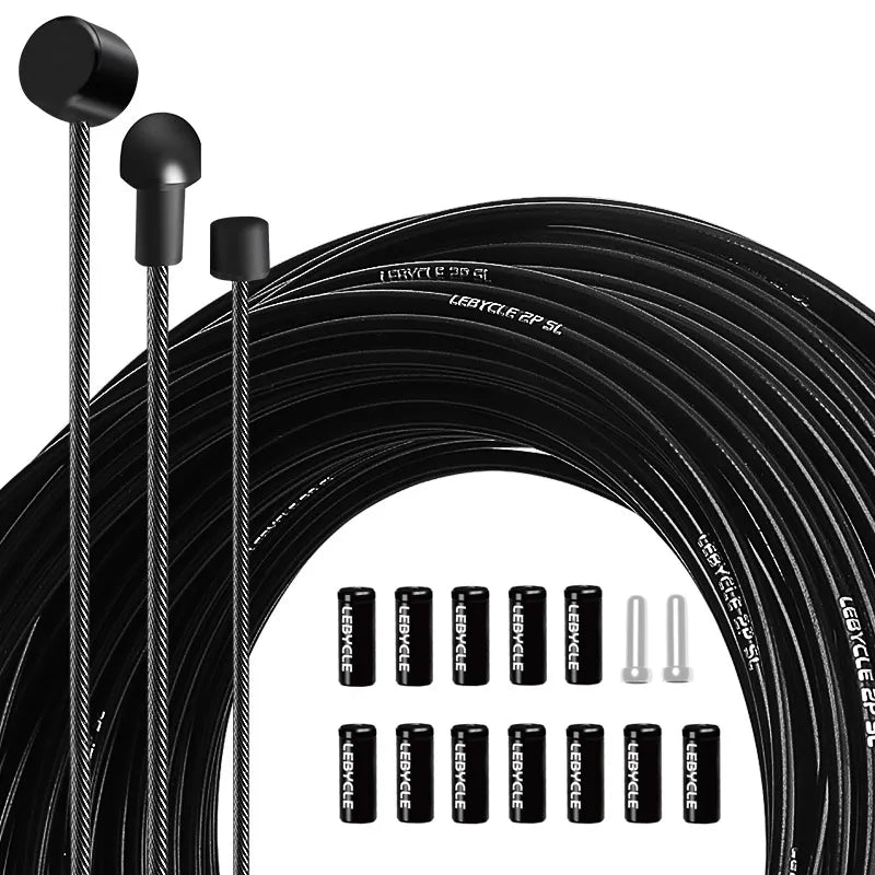 Lebycle MTB Road Bike 2pc Brake Line 1.7m Derailleur Shift Inner Wire 1.55/2.1m Brake Hose 2.5m Teflon Coated Bicycle Cable-WAYBIKER