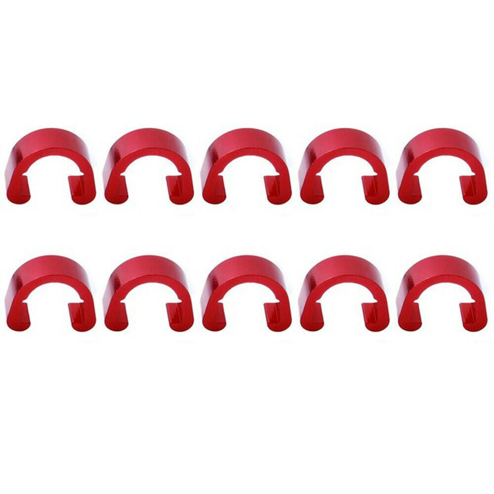 10Pcs MTB Bike Brake Cable/Derailleur Line Case Aluminum Alloy C-Shape Buckle Clasps Bicycle C Clips Outdoor Cycling Parts-WAYBIKER