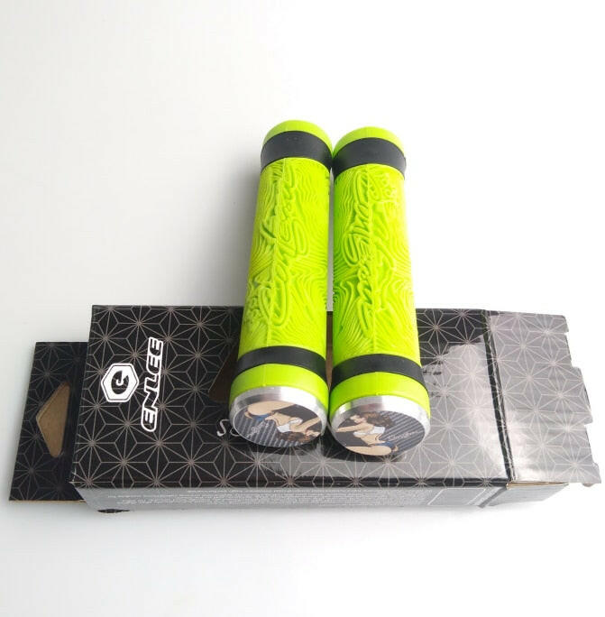 ENLEE MTB Bike Handle Silicone Grips  Flat Handlebar Bicycle Bar End Plugs Anti-Slip For MTB Road BMX Mountain Folding Parts-WAYBIKER
