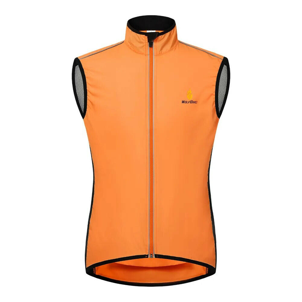 WOSAWE Men's Cycling Vest Wind Jacket Sleeveless Bicycle Gilet Black Lightweight Outdoor Windproof MTB Sports Wind Vest Mesh-WAYBIKER