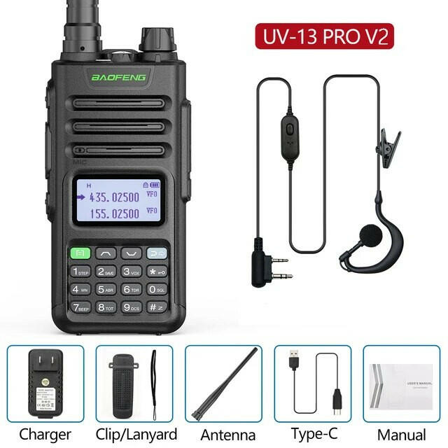 Baofeng UV-13 PRO Ham Radio 16 KM Long Range Distance Dual Band 999 Channel Type-C Charging Walkie Talkie Upgrade UV-5R UV-10R-WAYBIKER