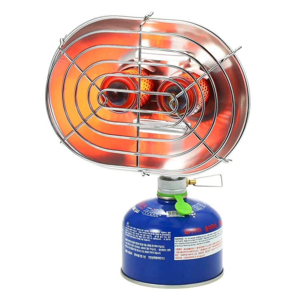 Double Head Outdoor Heaters Portable Infrared Ray Camping Heating Stove Warmer Heating Gas Stove for Outdoor Camping-WAYBIKER