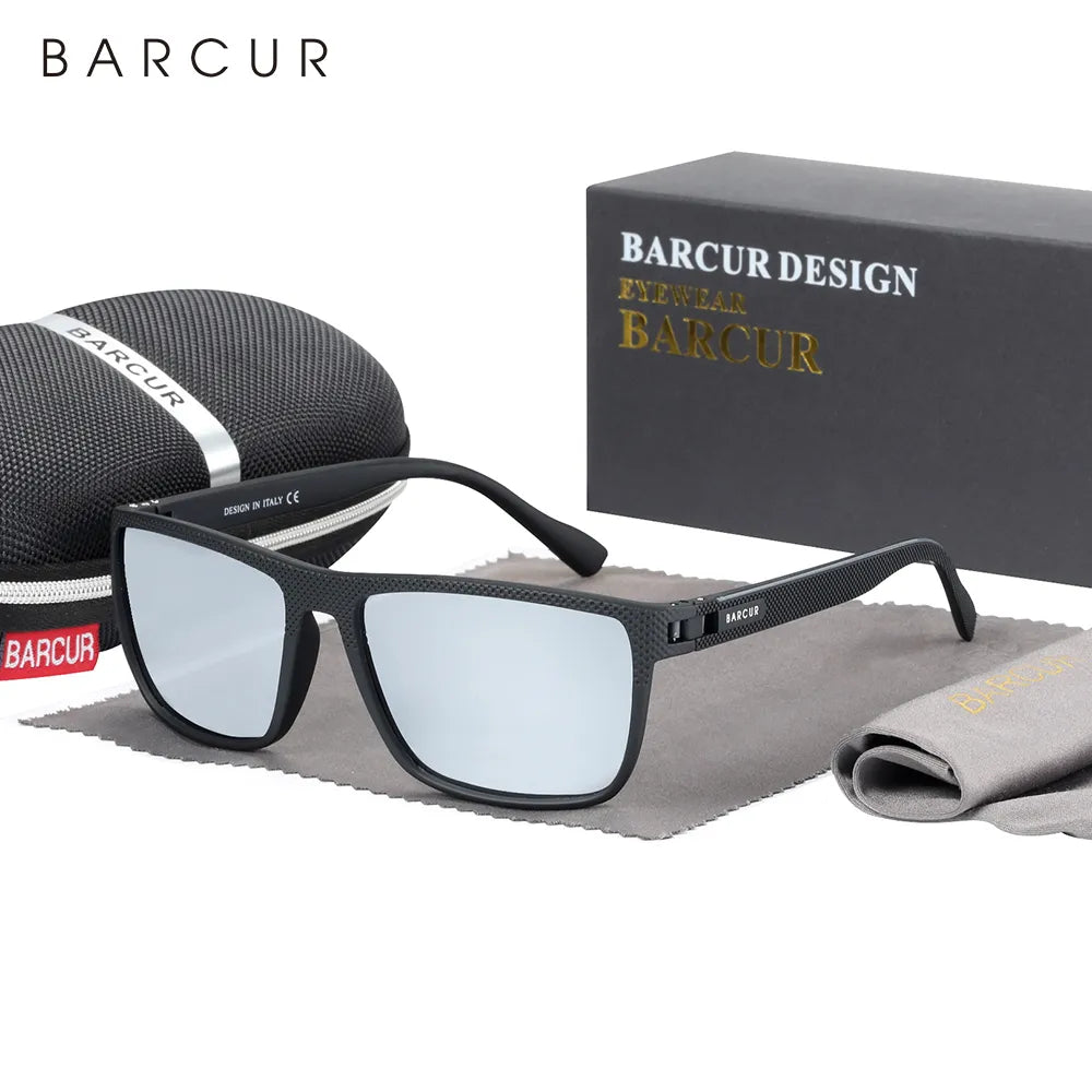 BARCUR Cycling Sunglasses for Men Sports Sun Glasses Fishing Travel TR90 Ultra Light Square Sun Glasses Women Eyewear Accessory-WAYBIKER