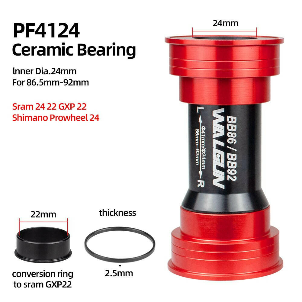 Walgun PF4124 BB86 92 Pressfit Bottom Brackets Mtb Road Bicycle BB PF4130 PF41DUB Frame Shell 86.5-92mm for Shimano SRAM DUB GXP-WAYBIKER