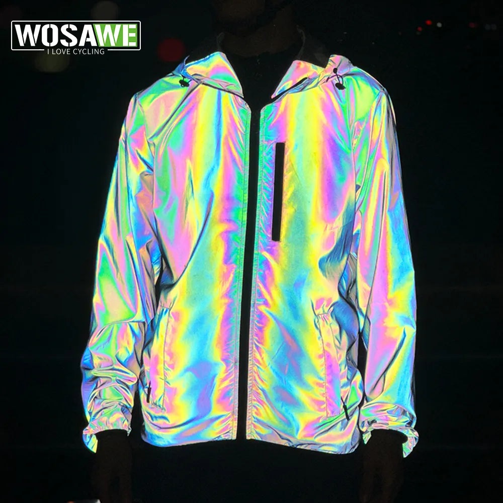 WOSAWE Bicycle Jacket Men Spring Summer Full Reflective Windbreaker Women Water Resistant MTB Road Bike Wear Cycling Long Jersey-WAYBIKER