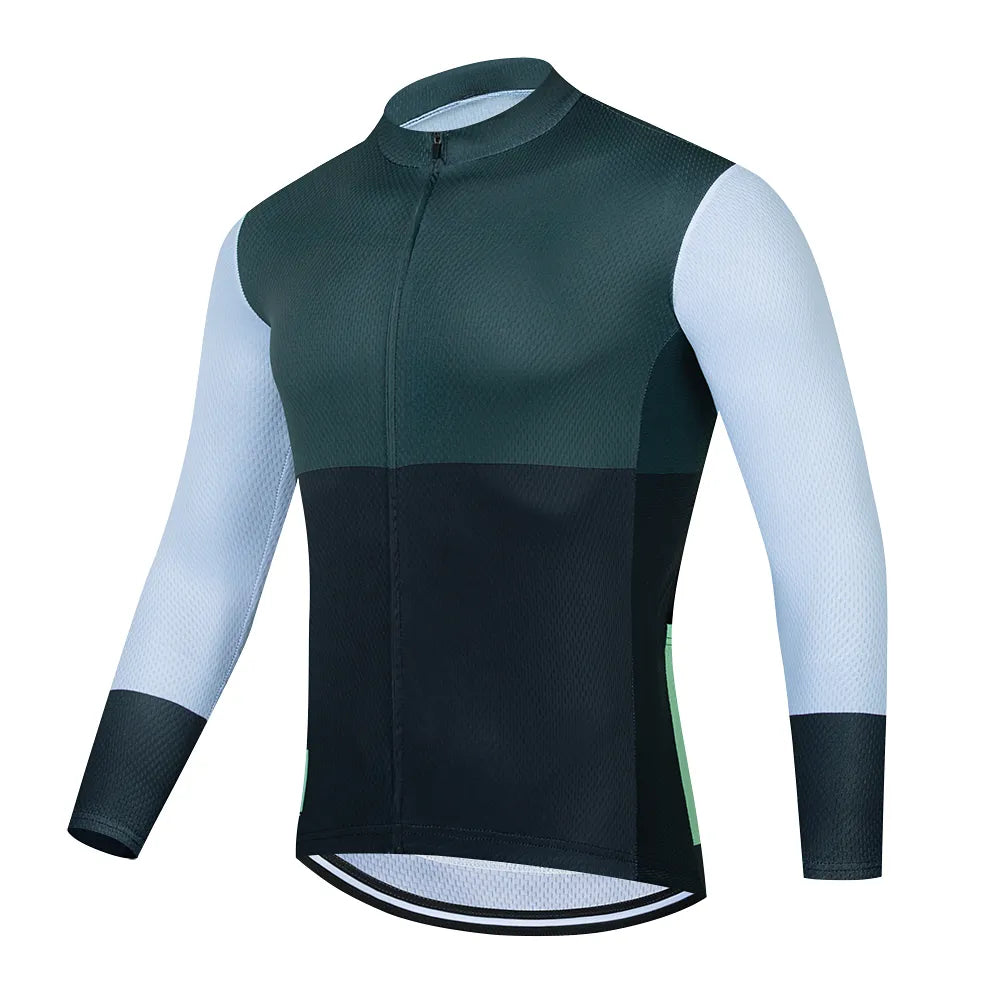 Spring Long Sleeve Cycling Jersey Man's Cycling Clothing 2023 Summer Anti-UV Bike Jersey Breathable Bicycle Shirt-WAYBIKER