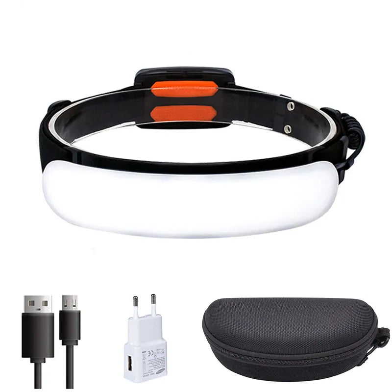Portable 31LED Strong Light Headlamp Built-in Battery USB Rechargeable Waterproof Flashlight Wide Angle Camping Fishing Lantern-WAYBIKER