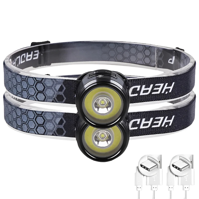 4 IN 1 Mini Multifunction LED Headlamp USB C Rechargeable Head Flashlight With Strong Magnet Cap Clip Light For Fishing Camping-WAYBIKER