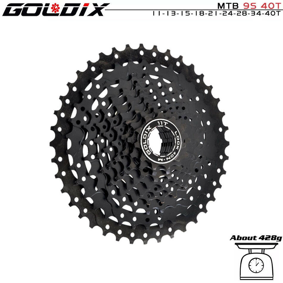 GOLDIX Black MTB Cassete 8/9/10/11/12 Speed 40/42/46/50/50T K7 8/9/10/11/12v Bicycle Freewheel Bicycle Sprocket for Shimano/SRAM-WAYBIKER