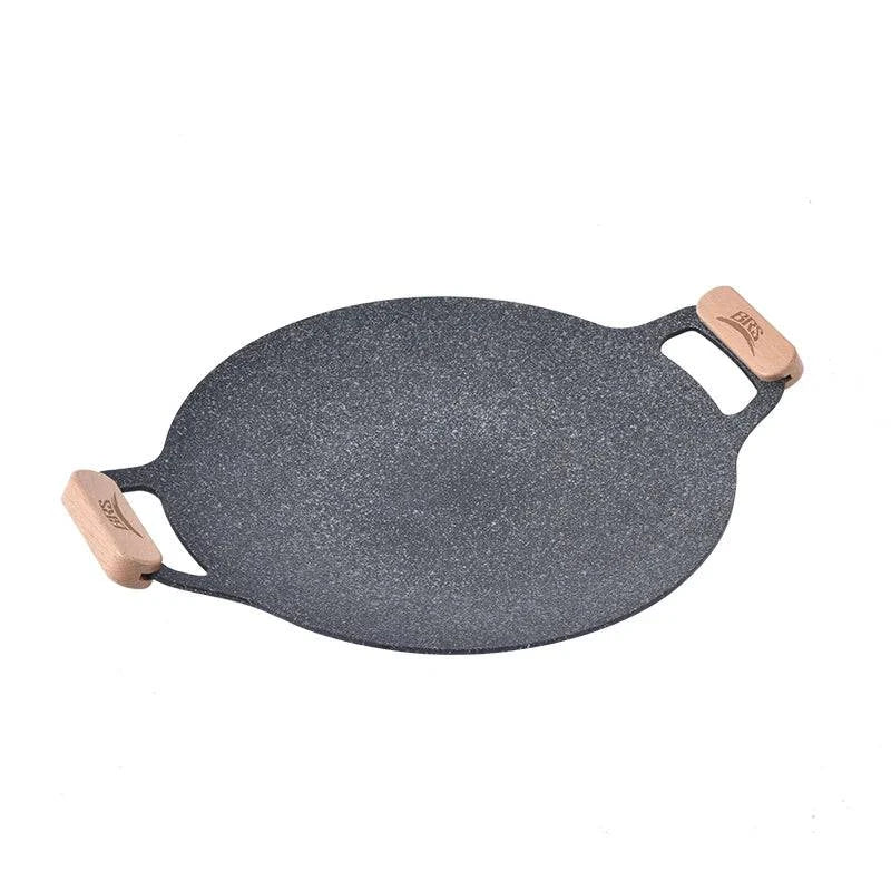 BRS-P27 Outdoor Wheat Rice Stone Multi functional Roast Pan Camping Korean style Non stick Home BBQ Picnic Roast Pan-WAYBIKER