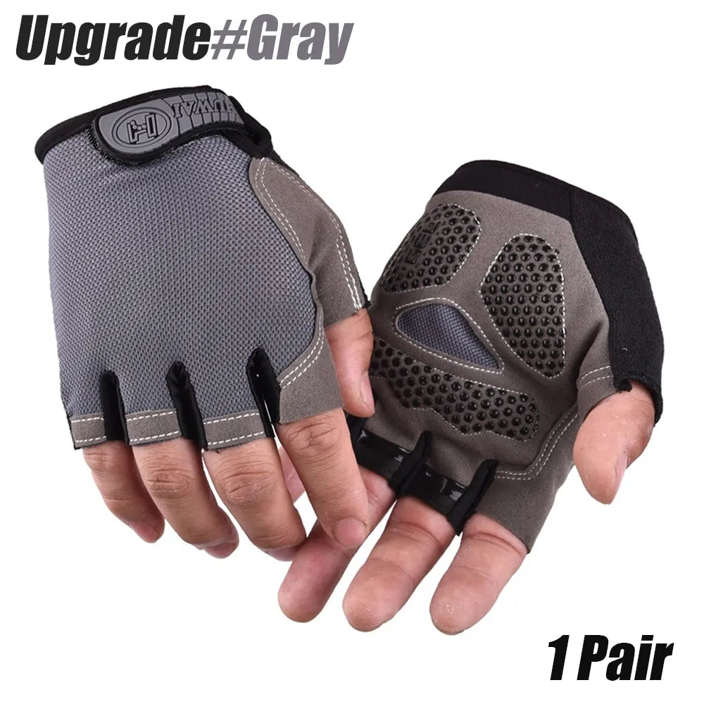 1Pair Cycling Gloves for Men & Women, Anti Slip Shock Absorbing Biking Gloves Half Finger Gel Pad Breathable Bike Bicycle Gloves-WAYBIKER