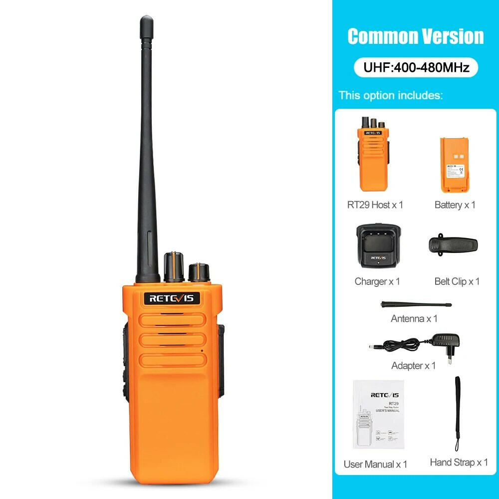 Retevis RT29 10W Walkie Talkie Long Range 3-5Km Powerful IP67 Waterproof VHF or UHF 1pc or 2pcs Durable Two Way Radio Station-WAYBIKER