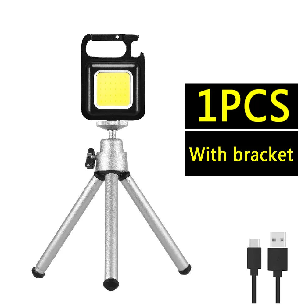 COB Lantern Mutifuction Portable Flashlight Pocket Work Light Outdorr Camping Fishing Climbing LED Light Bottle Opener, Hook-WAYBIKER