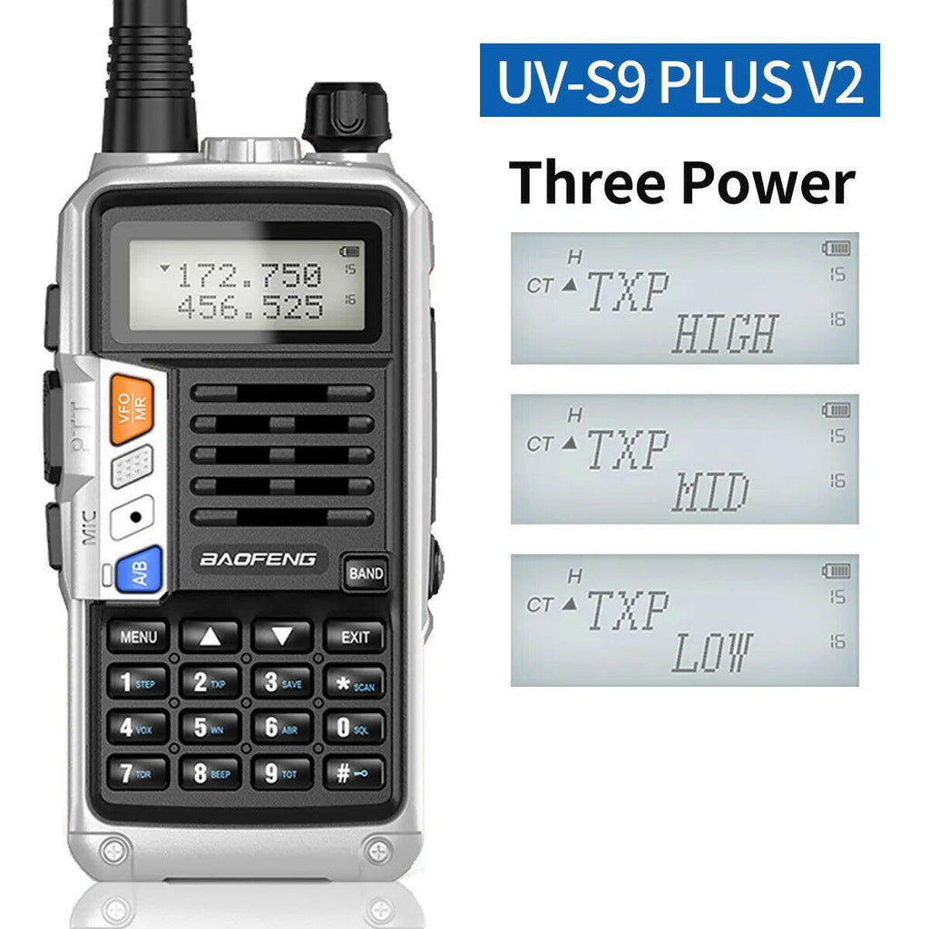 BAOFENG UV-S9 Plus V1 V2 Powerful Handheld UHF VHF Dual Band 16 KM Long Range Waterproof Walkie Talkie Ham UV-5R Two Way Radio-WAYBIKER