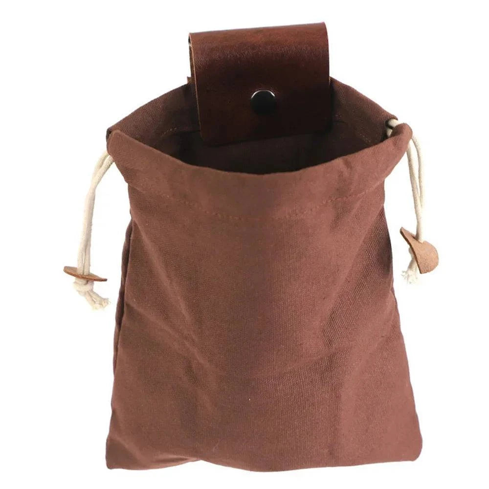 Outdoor Foraging Case Bag Leather Bushcraft Bag Vegetable Harvest Garden Fruit Picking Waist Tools Storage Hanging Pouch Camping-WAYBIKER