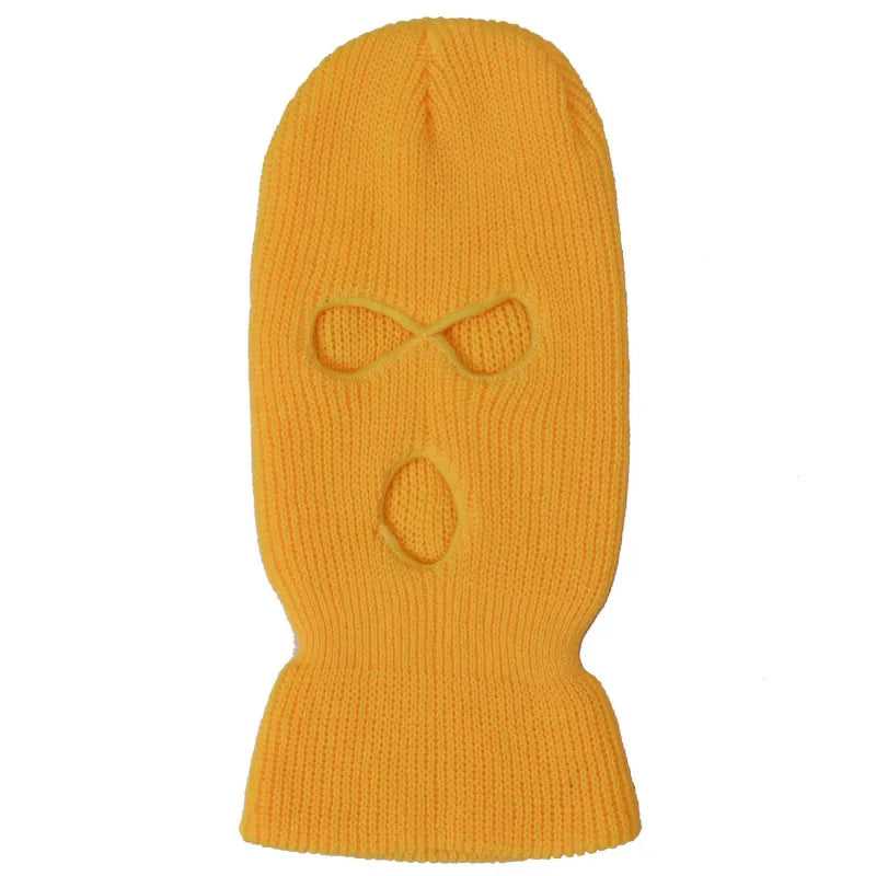 2023 New Fashion 3-Hole Knitted Full Face Cover Ski Mask Winter Balaclava Warm Knit Full Face Mask For Outdoor Sports-WAYBIKER