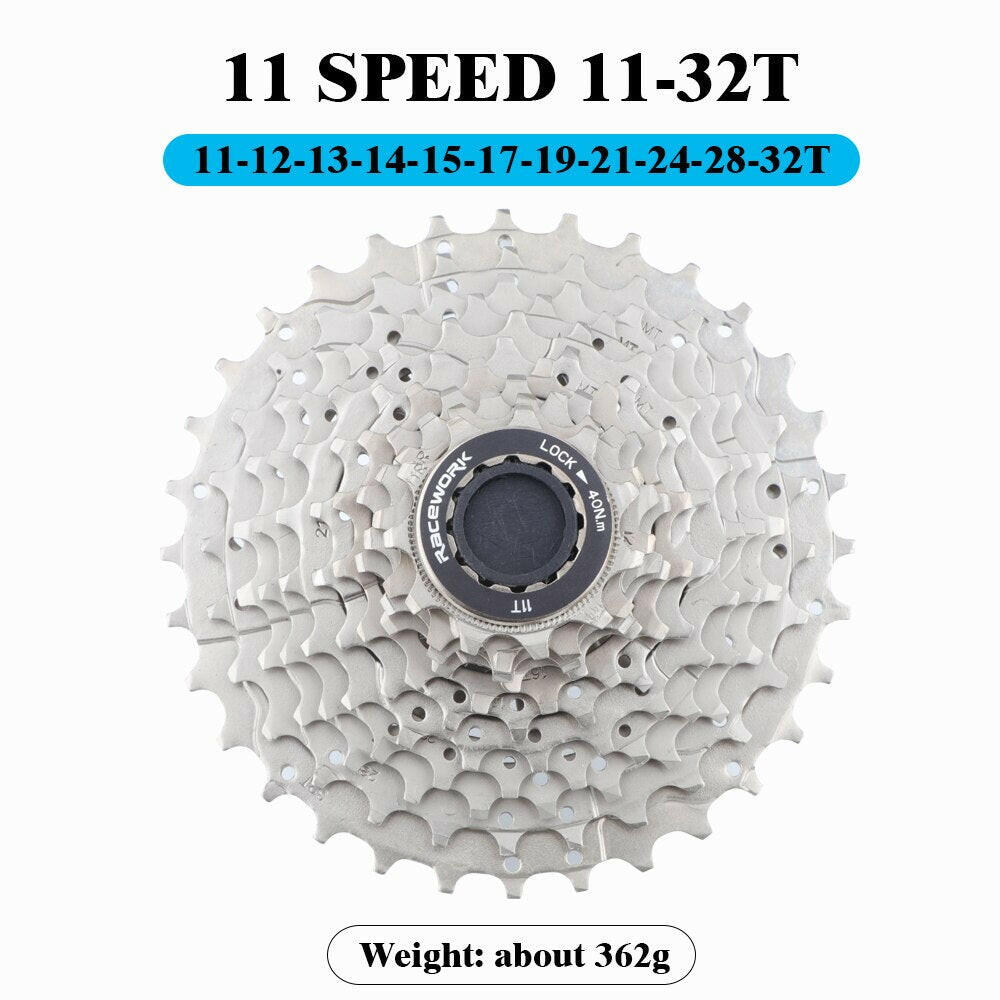 RACEWORK Road Bike 11 Speed Cassette 28/32/34T Bicycle 12S Freewheel Gold Silver Rainbow Flywheel For Shimano 105 R7000 R8000-WAYBIKER