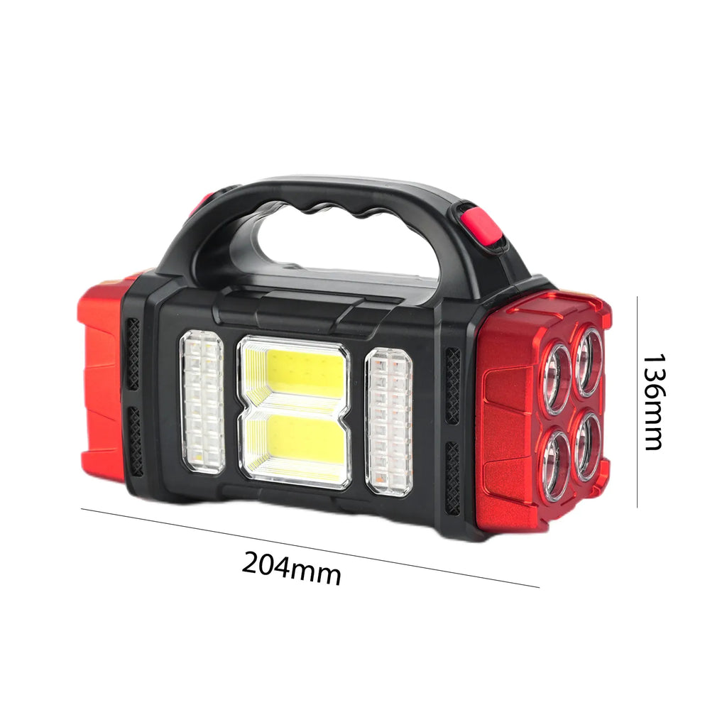 LED Floodlight Super Bright Solar LED COB Work Lights Flashlight USB Rechargeable Emergency Spotlight Outdoor Solar Torch Light-WAYBIKER