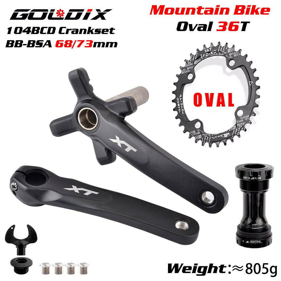 GOLDIX XT Bicycle Crankset 104BCD Chainring Wide Narrow 32-42T 170/175mm Forged Crank Compatible with SHIMANO/SRAM 11-12Speed-WAYBIKER