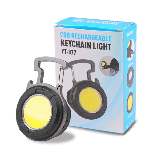 COB Multifunctional Portable Mini Keychain Light Rechargeable USB Interface LED Work Light Emergency Outdoor Camping Light-WAYBIKER