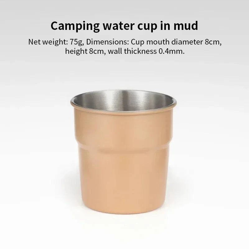 Beer Wine Cups Stackable Camping Cup Drinking Cup Stainless Steel Camping Mug with Storage Bag for Indoor Outdoor Travel-WAYBIKER