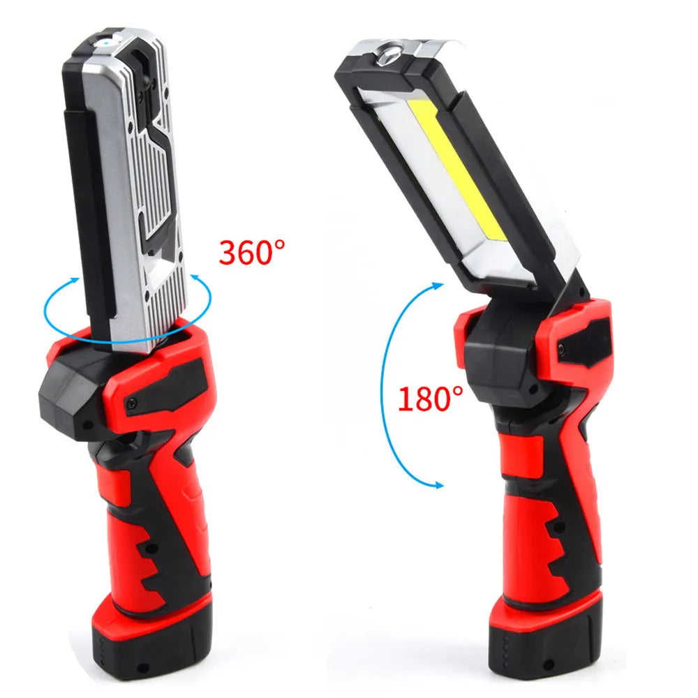 Portable COB LED  Work Light Car Garage Mechanic Lamp USB Rechargeable Lnspection Lamp Torch Car Emergency Flashing Light-WAYBIKER