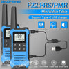 2Pcs Baofeng Mini Walkie Talkie F22 PMR446 FRS Licence-free Portable LCD Display VOX Two-Way Radio Type-C Charger For Camping-WAYBIKER