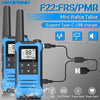 2Pcs Baofeng Mini Walkie Talkie F22 PMR446 FRS Licence-free Portable LCD Display VOX Two-Way Radio Type-C Charger For Camping