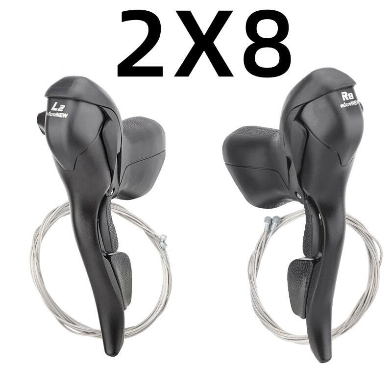 microNEW Road Bike Bicycle Shifter 2*10 Speed For 22.2-23.8mm Handlebar 7/8/9 Speed Dual Control Levers-WAYBIKER