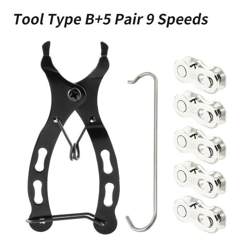MUQZI Bicycle Chain Repair Tool Kit MTB Road Bike Chain Removal Install Plier With 5 Pairs 6 7 8 9 10 11 12 Speed Quick Link-WAYBIKER